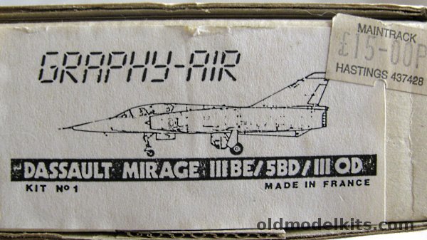 Graphy-Air 1/72 Dassault Mirage IIIBE / SBD / IIIOD Two Seater, 1 plastic model kit